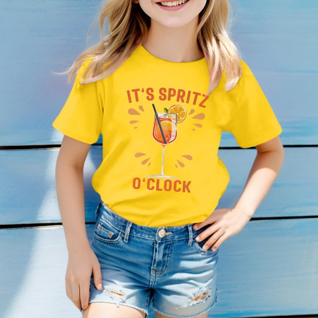 Vêtements pour Filles Mode Décontractée Imprimé Manches Courtes Col Rond Vêtements d'Été pour Adolescentes Chemise pour Enfants École Filles Chemises 12-13 Ans Vêtements d'Été
