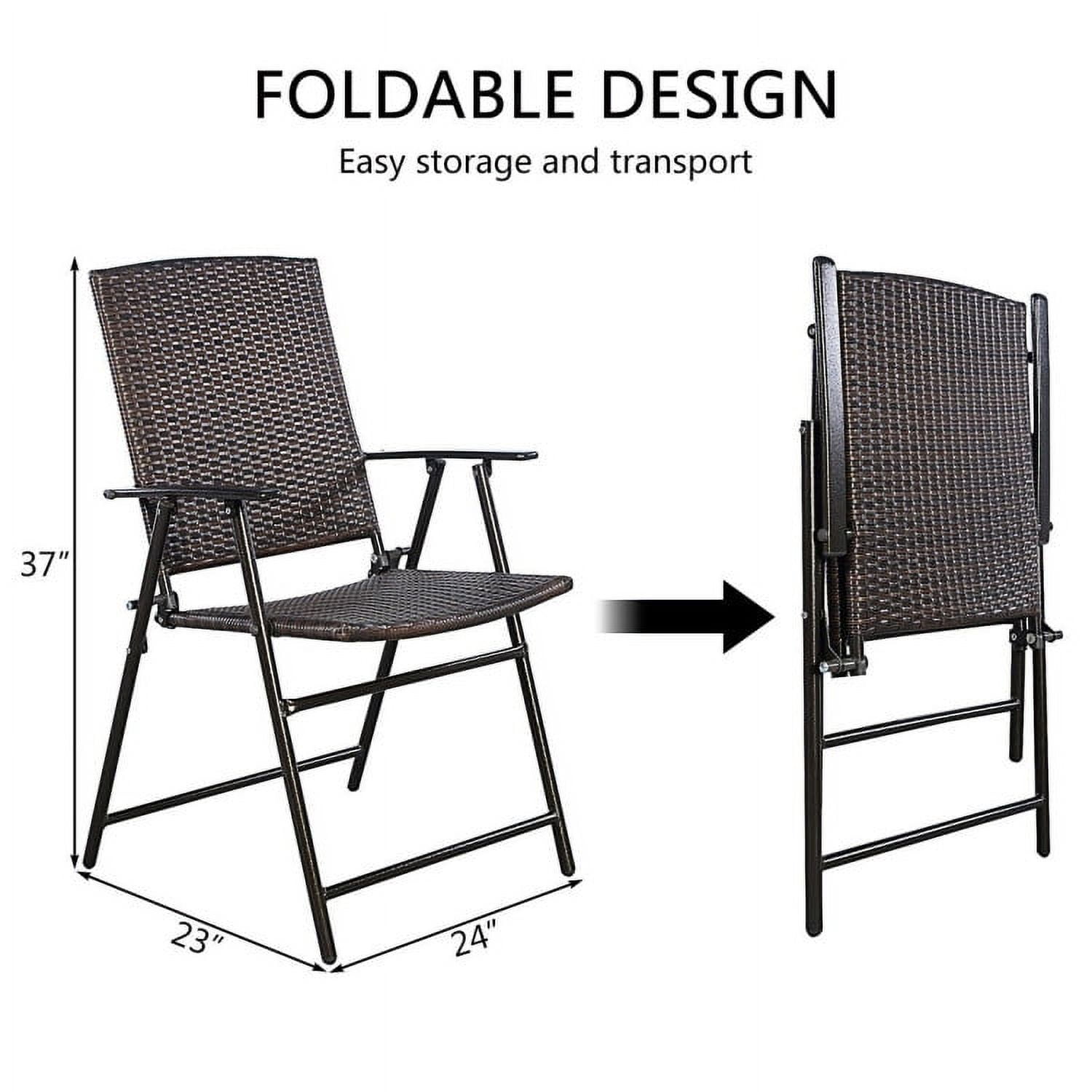 Aimee Lii Set of 4 Rattan Folding Chairs, Outdoor Furniture