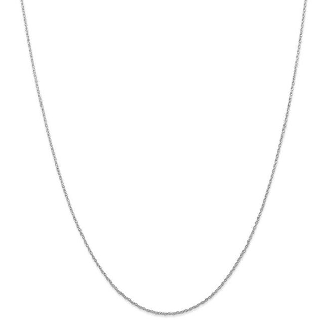 0.70 mm x 18 in. 10K Or Blanc Cardé Chaîne de Corde Rhodiée
