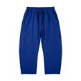 thumbnail image 4 of JIAYUE Women Pants Drawstring Elastic Waist Solid Color Baggy Wide Leg Capri Trousers for Outdoor Casual Wear, 4 of 4