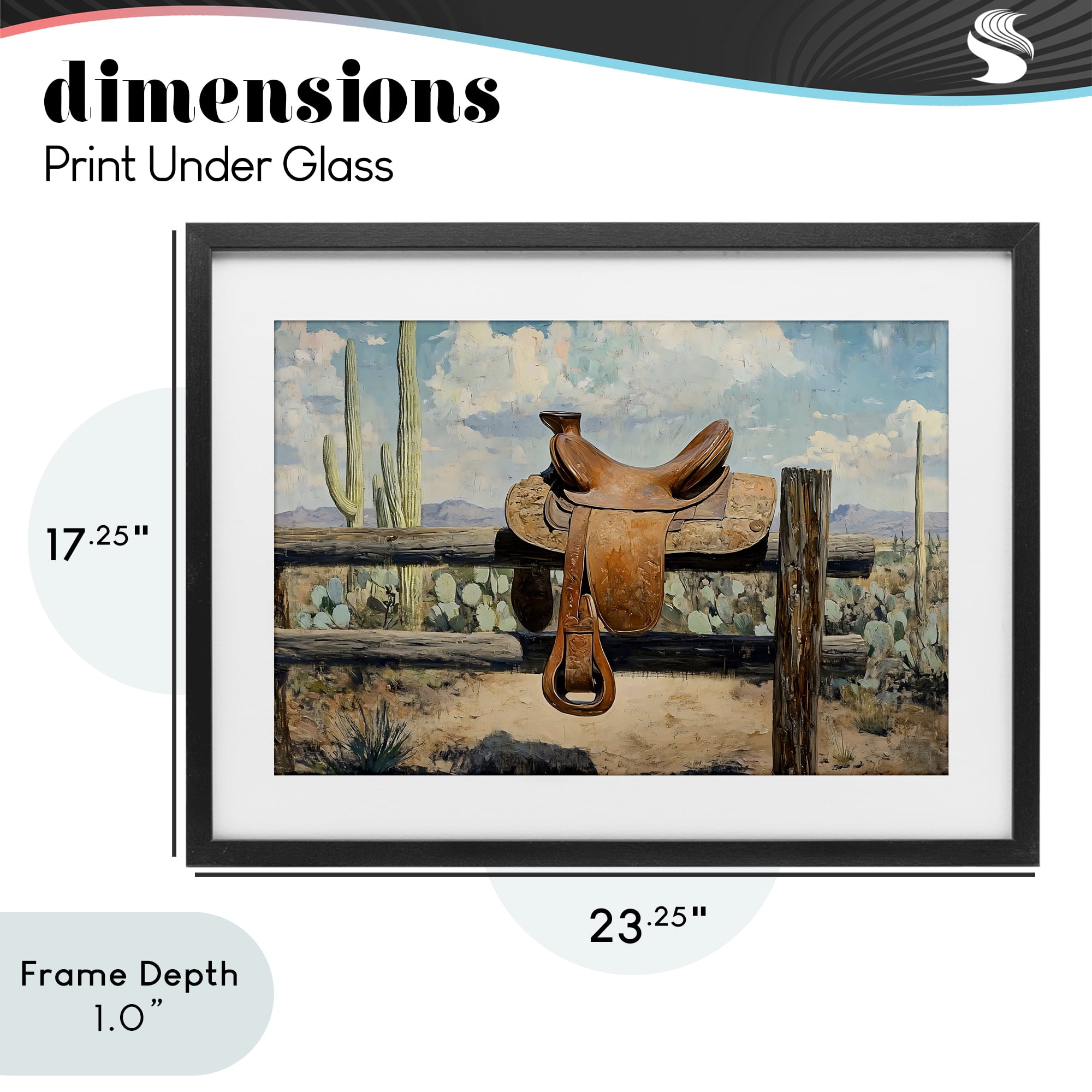 Stupell Industries Saddle on Desert Fence Black Framed Print Under Glass, design by Franklyn Gregory