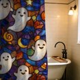 thumbnail image 6 of Halloween Shower Curtain, Glass Ghost Polyester Fabric Bathroom Decor Curtain, Machine Washable Waterproof, Halloween Holiday Gift for Women Men, 72 x 72 Inches, 6 of 7