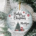 thumbnail image 2 of Name/Birthday/Info Baby Christmas Ornament 2025, Baby's First Christmas Ornament Gift for New Dad Mom Newborn, Baby's 1st Christmas Ornament Gift, 2 of 5