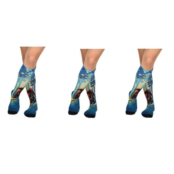 Sierra Socks Forest Biker Pattern Unisex Socks, Comes in 1 Pair, 2 Pair & 3 Pair, Forest Print socks