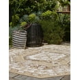 thumbnail image 4 of Unique Loom Outdoor Traditional Collection Area Rug - Valeria (5' 3" Octagon Natural/Ivory), 4 of 9