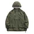 thumbnail image 3 of Kureaily Male Loose Fitting Trendy Work Jacket Lightweight Windproof Hooded Sprinter Jacket, 3 of 4