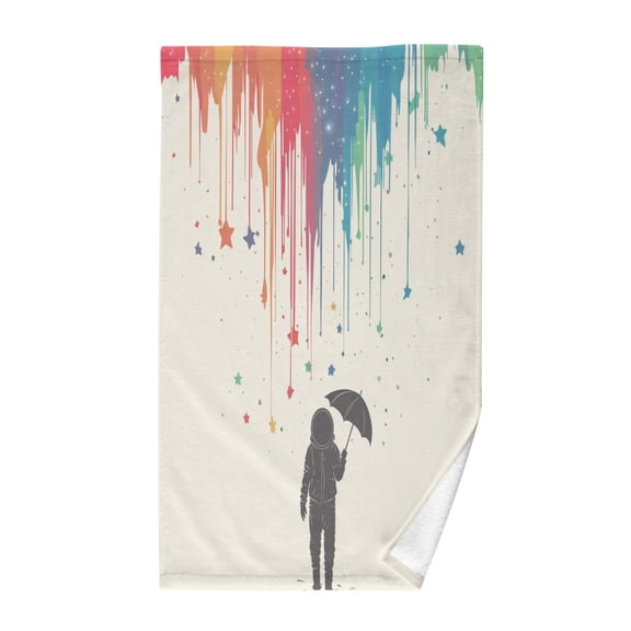 Yayeee 100% Cotton Hand Towels for Bathroom 16" x 28" Soft Absorbent Kitchen Towel, Black Astronaut