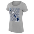 thumbnail image 2 of Women's G-III 4Her by Carl Banks Heather Gray Tampa Bay Lightning Super-Slim Fit Lightweight Hockey Love T-Shirt, 2 of 3