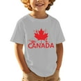 thumbnail image 2 of Girls T Shirts Canada Day Theme Maple Leaf Print Children Boys and Girls Casual Trendy Short Sleeved T Shirt Toddler T Shirts Light Gray 8 Years-9 Years, 2 of 4