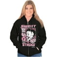 thumbnail image 3 of Kanji Betty Boop Sweet But Strong Women Plus Size Zipper Hoodie Brisco Brands 2X, 3 of 5