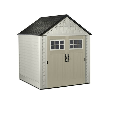 Rubbermaid 7 x 7 ft Large Vertical Storage Shed, Sandstone & (Best Outdoor Storage Sheds)