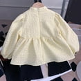 thumbnail image 4 of Essentials Girls Dresses 2026 Chinese New Year Button Long Sleeve Ruched Holiday Party Dress Size 4-5 Years, 4 of 4