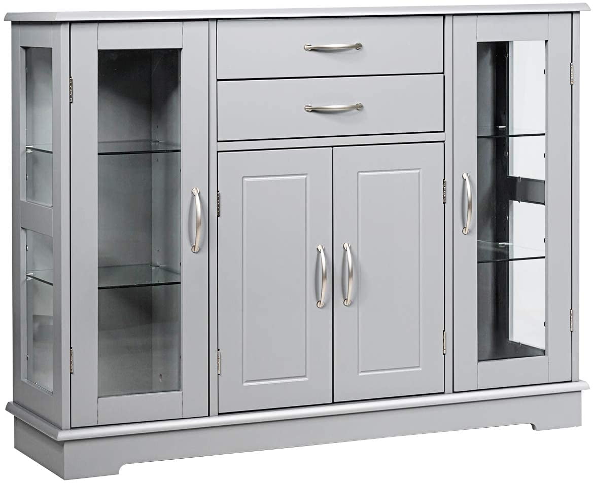 Sideboard Buffet Server Storage W/ 2 Drawers, 3 and