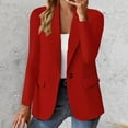 thumbnail image 3 of Baberdicy Blazer Jackets for Women, Women's Autumn and Winter Long Sleeved Button Solid Color Cardigan Small Suit Jacket Womens Blazer Red, 3 of 6