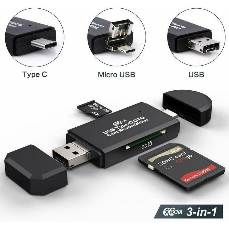 Micro USB to USB 2.0 Adapter, SD/Micro Card With USB2.0 & Micro USB Connector For Android Smartphones - Walmart.com