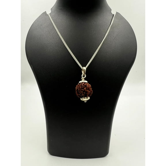 7 Mukhi Nepali Rudrkasha 925 Silver Pendant Certified