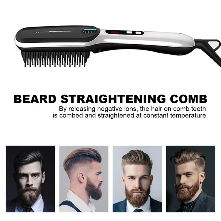 Electric Heated Brush Beard Comb Beard Straightener Hair Straightener Brush Beard Straightening Comb