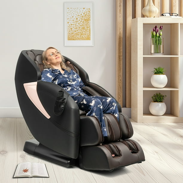 Costway Zero Gravity SL Track Full Body Massage Chair w Voice Control Heat Roller Walmart