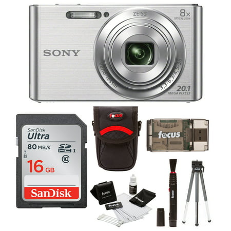 Sony W830 20.1 Digital Camera with 2.7-Inch LCD (Silver) with 16GB Card (Sony W830 Best Price)