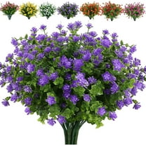 kladzum 8 Branches Artificial Flowers for Outdoor, Fake Plants No Fade Faux Plastic Flowers for Spring Summer Indoor Garden Patio Window Box Kitchen Home Decor