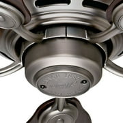 Hunter 42 inch Indoor Ceiling Fan No Light - Ceiling Fan without Light, Low Profile Mount, 5 Blades, For Bedroom, Living Room, or Kitchen, Pull Chain - Low Profile IV 51060, Antique Pewter
