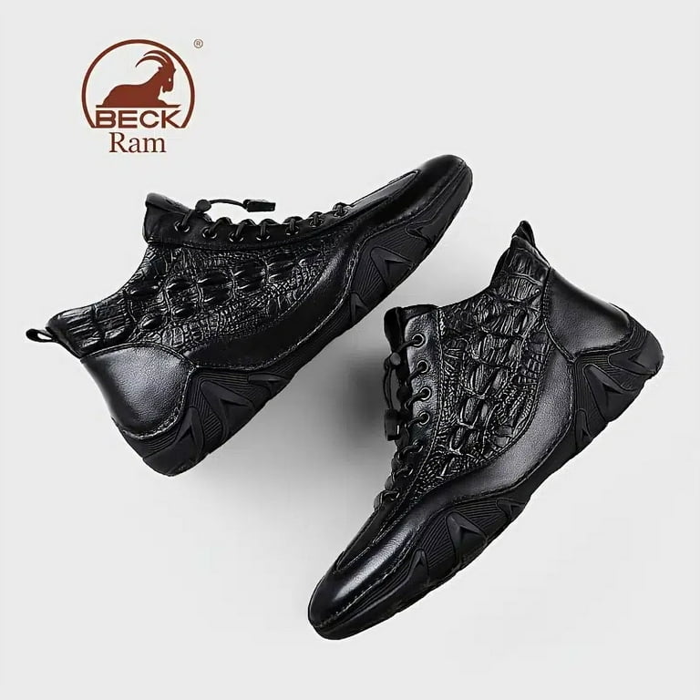 ◆ept◆ COURT CROCODILE EP2FW1CT08601 BECK Men's Genuine Leather Crocodile Pirnt High Top Casual