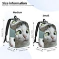 thumbnail image 3 of Naloa Funny Cat Canvas Backpack for Men Women Rucksack Casual Travel Daypack College Tote Satchel Bookbag for Teens-Small, 3 of 7