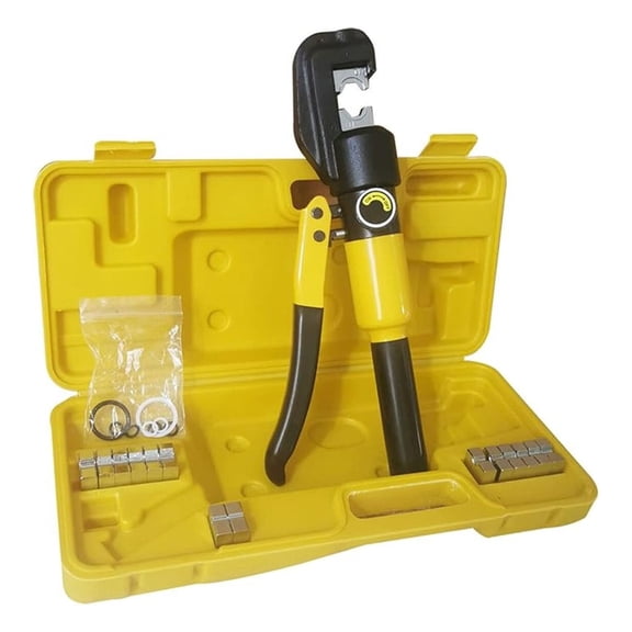 10 Ton Manual Hydraulic Crimper Cable Crimping Tool with 9 Crimping Conductors and Butt Joint Molds