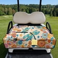 thumbnail image 3 of COEQINE Golf Cart Seat Cover Towel with Foldable Design and Carry Handle, Universal 51.2"x30.3", Comfort Quilted Polyester, 4 Front Pockets, Easy to Clean, Draongfly Boho Floral Orange, 3 of 8