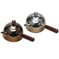 thumbnail image 1 of 2 Pcs 500Ml Single Handle Water Kettle Induction Turk Samll Coffee Milk Tea Pot 304 Stainless Steel Silver & Bronze, 1 of 5