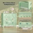 thumbnail image 4 of 3 Drawer Dresser for Bedroom,Small Green Drawer Dresser with Colorful Cloud Handle, Chest of Drawers for Bedroom, Cute Scalloped Nightstand for Living Room, Entryway and Hallway, 4 of 18