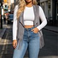 thumbnail image 5 of IUYRTFE Women's Western Fringe Sleeveless Vest Open Front Suede Cardigan with Long Fringe Trim, 5 of 9