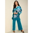 thumbnail image 4 of Roaman's Women's Plus Size Lace-Trim Velour Tunic, 4 of 6