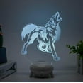 thumbnail image 4 of YSTIAN Wolf Illusion 3D lamp,Wolf 3D Night Light Optical Illusion USB Desk lamp with 16 Colors Changing Remote Birthday Xmas Valentine's Day Gift Idea for Wolves Fan Boys Girls (L-68), 4 of 4