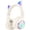 White, variant on QearFun Kids Wireless Headphones,Cat Ear Headphones with LED Lights for Kids/Boys/Girls/Toddler Aged 3 up, 2 in 1 Childrens Bluetooth/Wired Headphones Foldable with Mic for Phone/Tablet/Laptop,Purple