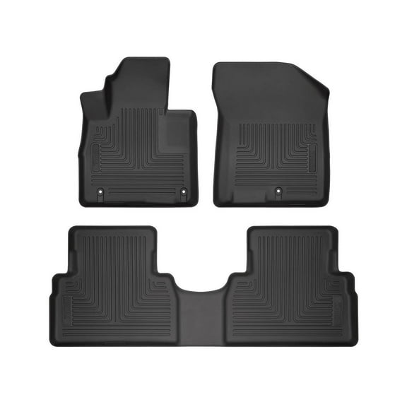 Husky Liners 93821 Weatherbeater Floor Mats Fit 2019-2020 Hyundai Santa Fe Front/2nd Row Liners 3pc Black