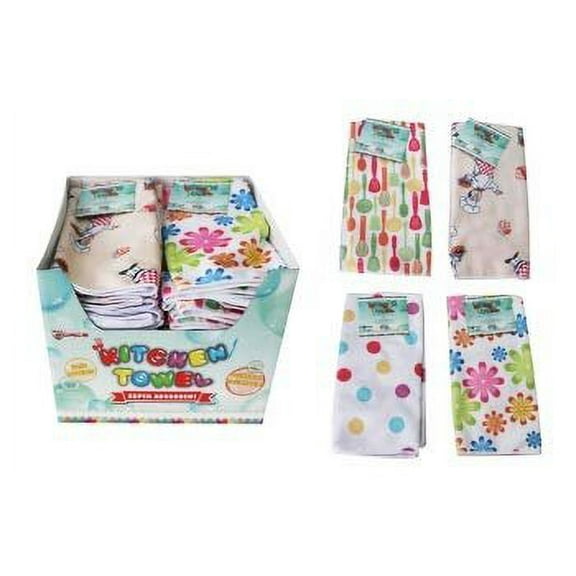 Diamond Visions 01-1154 Microfiber Kitchen Towel Set 4 Towels in Assorted Designs
