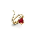 thumbnail image 2 of 7MM Heart Shape Wrap Bypass Ring Natural Ruby 925 Silver Gold Vermeil Women Valentines Day Gifts Rings, 2 of 6