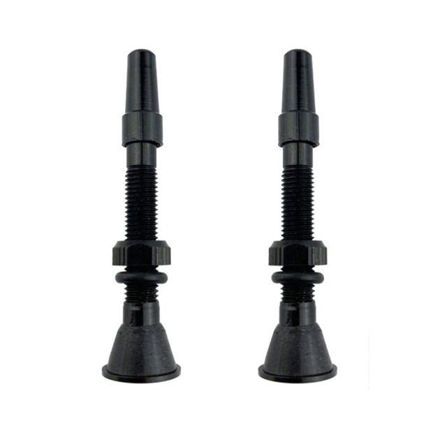 Neumático 40 mm Bicicleta Tubeless Presta Válvula Vástago de aleación de aluminio con tapa Negro 2 piezas JShteea Accesorios para bicicletas