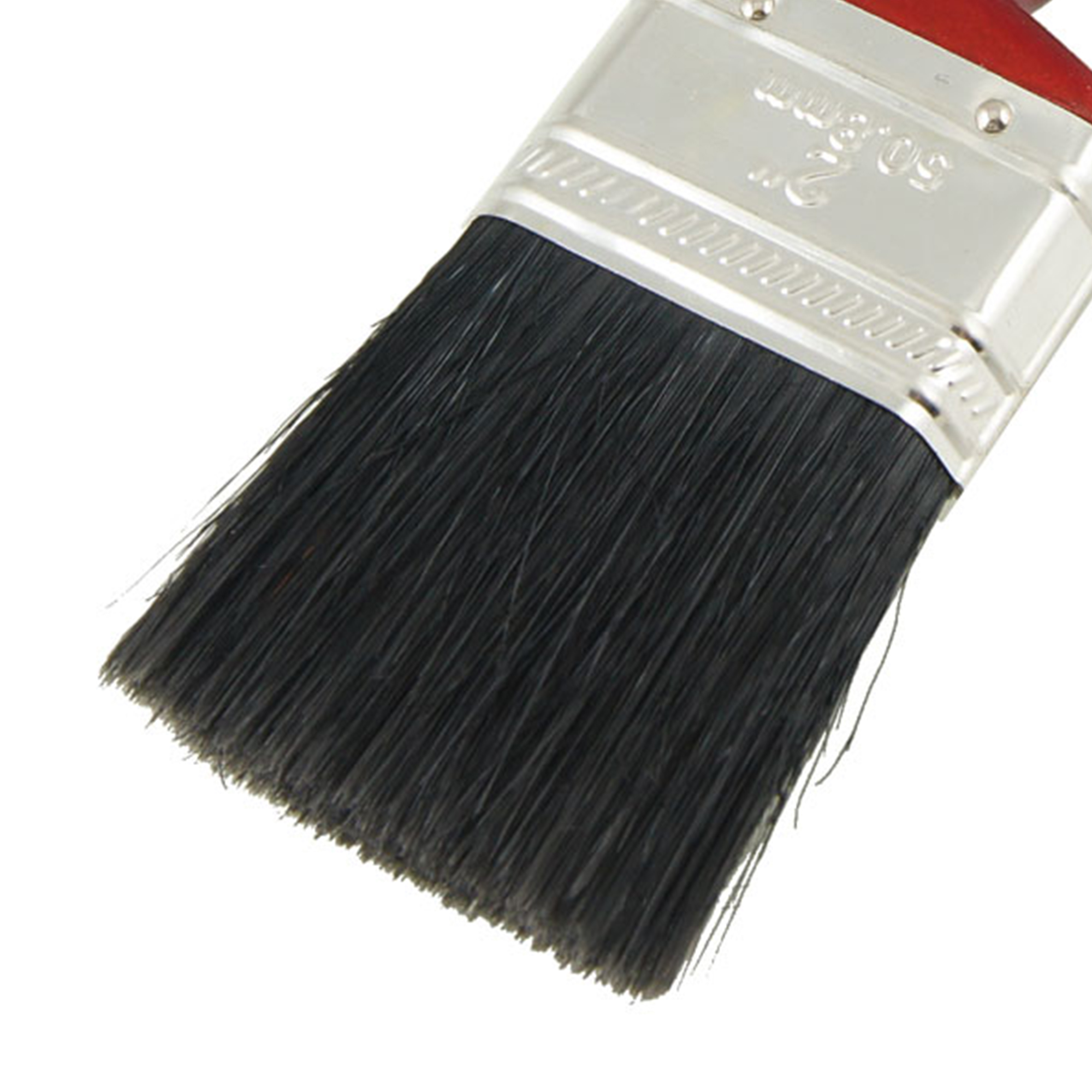 Unique Bargains Painter Bristle Handle Paint Brush Painting Tool Black Dark Red 2in Wide