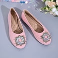 thumbnail image 5 of CQONEPT Women's Pointed Toe Pearl Flats Suede Comfortable Dress Flats for Wedding Non Slip Soft Sole Office Flat Shoes Pink 43, 5 of 6