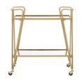 thumbnail image 2 of Linon Home Decor Rosa Mid-Century 2-Teir Rolling Metal Bar Cart Gold Gold Finish, 2 of 5