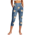 thumbnail image 2 of Edvintorg Capris for Women Fashion Printed High Waisted Casual Athletic Yoga Legging Stretch Slim Fit Cropped Pant with Pockets Plus Size Women Clothes Blue M, 2 of 8