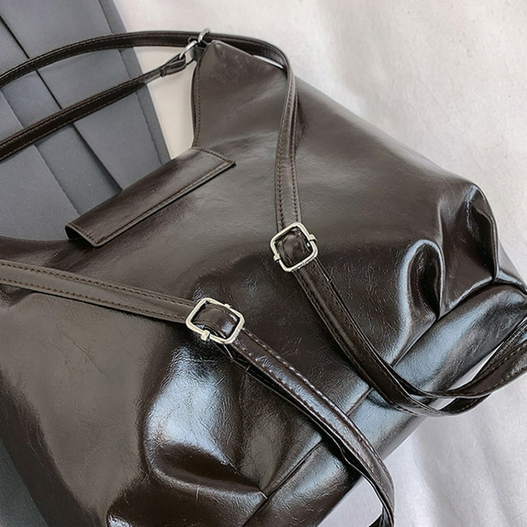Vintage Convertible Backpack Purse Daypack Travel Shoulder Bag Faux Leather Convertible Brown Faux Leather Backpack Set With Clutch - Etsy main image 2