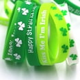 thumbnail image 5 of JeashCHAT 24pcs St. Patrick's Day Silicone Bracelets, Green Shamrock Rubber Wristbands for Kids Adults St.Patrick's Day Party Ireland, Spring Party Favors Holiday Decorations Gift (6 Designs), 5 of 6