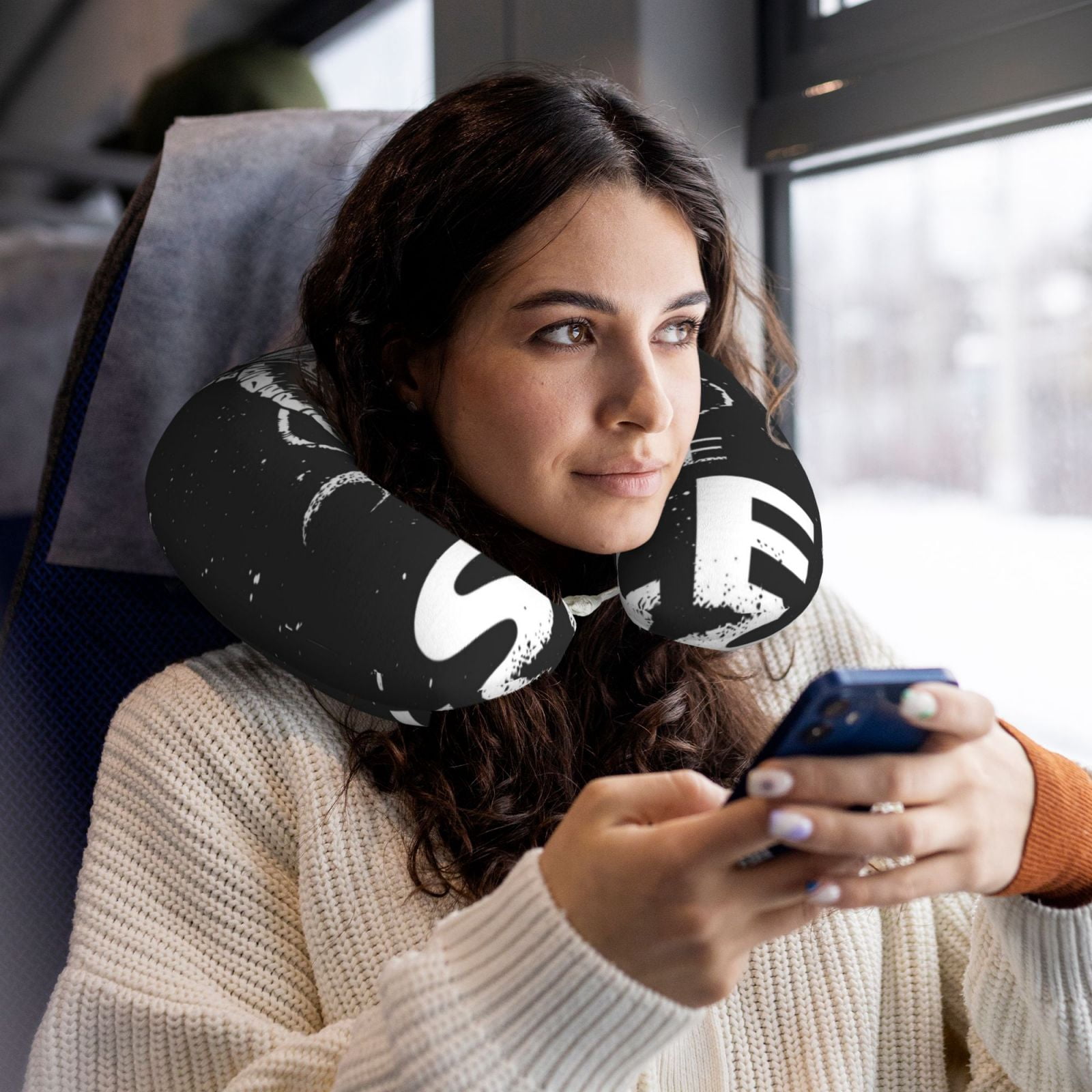 Xecao I Need More Space Print Memory Foam Cervical Neck Pillow Versatile U-Shaped Pillows for Home,Office,Camping,Travelling,Soft Washable Cover