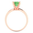 thumbnail image 4 of Solitaire Engagement Ring for Women - 1ct Simulated Green Diamond in 14K Rose Gold Promise Ring, 4 of 6