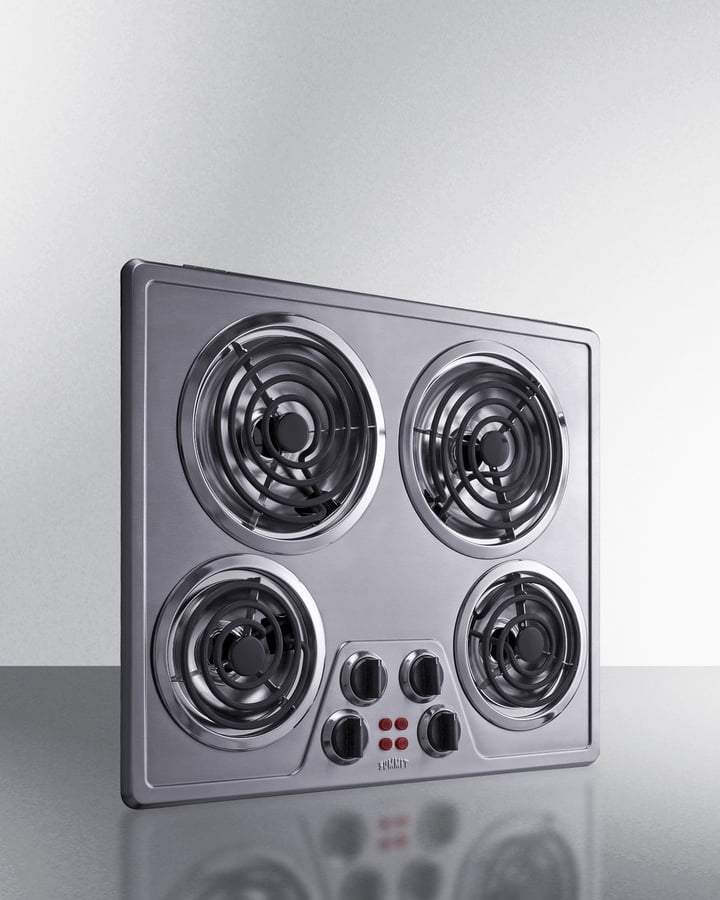 24" Wide 240V 4-Burner Coil Cooktop