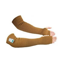 KEZZLED Cut Resistant Arm Sleeves, Kevlar sleeves with Thumb Holes- Arm Safety Sleeves- Long Arm Protectors- Flexible, Lightweight, Washable- 18 Inches, Desert Tan, 1 Pair
