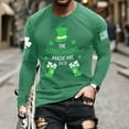thumbnail image 3 of Long Sleeve Crewneck Sweatshirts for Men Lightweight Casual T-shirt Fashion St Patricks Day Tops, 3 of 4